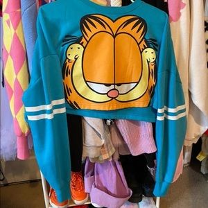Lazy Oaf x Garfield RARE Cats don’t jump crop sweatshirt